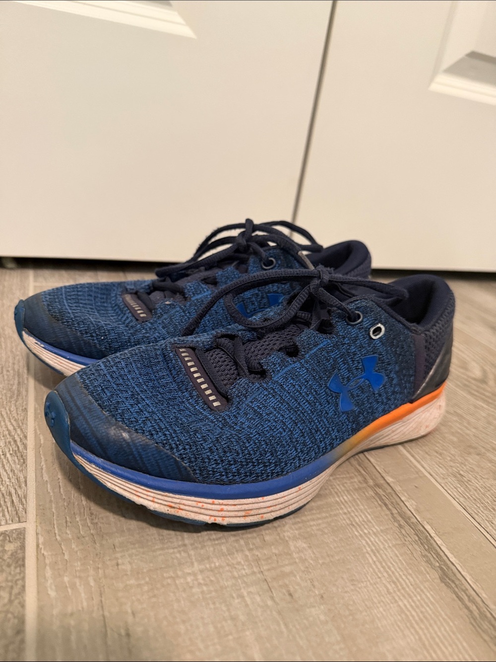 Under Armour Kids Blue and Orange Athletic Sneakers